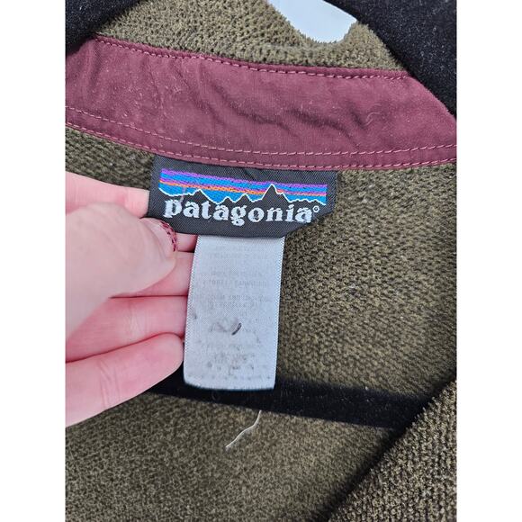 Mens Sz L Long-Sleeved Murrelet Fleece Polo – Patagonia Worn Wear (HOLE) - Picture 3 of 5